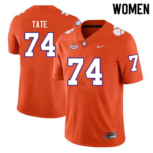 Women #74 Marcus Tate Clemson Tigers College Football Jerseys Sale-Orange